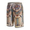 Tribal Indian Pattern 3D Print Shorts - WARM WHITE 2XL