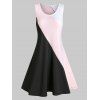 Mini Robe sans Manches en Bloc de Couleur - multicolor A XL
