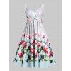 Robe Mi-Longue Croisée Fleurie Imprimée de Grande Taille - multicolor 4X