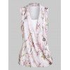 Débardeur Fleuri Imprimé Fausse Deux Pièces - Blanc 3XL