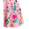 Plus Size Star Dinosaur Knotted Tankini Swimwear with Skirt - PINK ROSE L