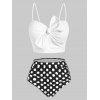 Maillt de Bain Bikini Noué à Armature à Pois - Blanc 2XL