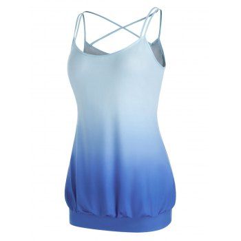 

Plus Size Gradient Color Blouson Tank Top, Dodger blue