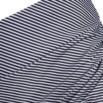 Striped Mix And Match Swimsuit Flounce Overlay Cinched Tankini Swimwear