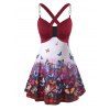 Débardeur Chaîne Croisé Papillon Imprimé de Grande Taille - multicolor A 5X