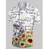 Sunflower Letter Print Short Sleeve Casual Shirt - multicolor XL