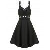Grommet Detail Sleeveless Gothic Dress - GRAY 3XL