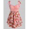 Débardeur à Imprimé Fleur à Taille Haute de Grande Taille - Rose Rosé 1X