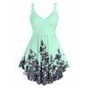 Débardeur Panneau en Dentelle à Imprimé Fleur de Grande Taille - Vert Pistache 2X