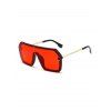 Lunettes de Soleil Rétro Surdimensionnées avec Rivet Une-Pièce - Rouge 