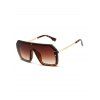 Lunettes de Soleil Rétro Surdimensionnées avec Rivet Une-Pièce - Brun 