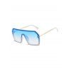 Lunettes de Soleil Rétro Surdimensionnées avec Rivet Une-Pièce - Blanc 