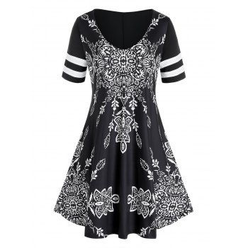 Image of Plus Size Tribal Print Swing Dress