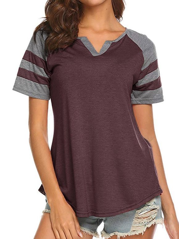 Haut Manches Raglan à Col V - Brique Réfractaire 2XL