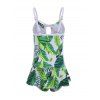 Girls Leaf Peplum One-piece Swimsuit - SEA TURTLE GREEN 36