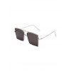 Lunettes de Soleil Carrées Barre en Métal Surdimensionnées - Noir 