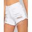 Distressed Cuff Off Jean Shorts - WHITE M