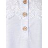 Plus Size Lace Insert Marled T Shirt - MILK WHITE L