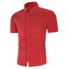 Chemise Plissée Boutonnée à Manches Raglan - Rouge XL
