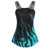 Débardeur Camisole à Bretelles à Imprimé Pieuvre de La Vie Marine Gothique - Céleste 3XL