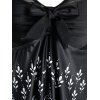 Plus Size Striped Print Cross Mesh Panel Tankini Swimwear - BLACK L