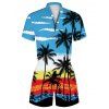 Barboteuse de Vacances Hawaïen Palmier Imprimé - multicolor 2XL