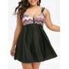 Maillot de Bain Tankini à Bretelle Motif Zigzag Grande-Taille - multicolor 5X