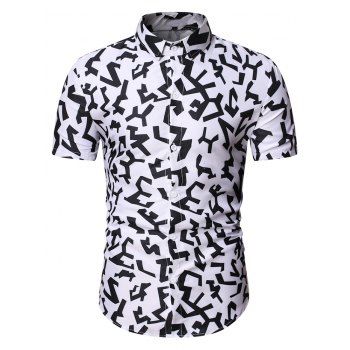 

Geometric Graphic Pattern Shirt, White