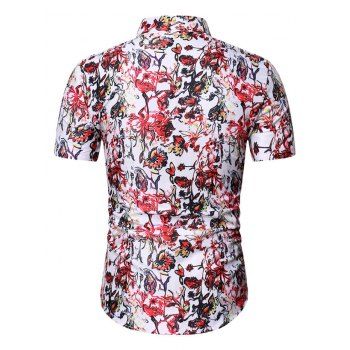 

Flower Allover Print Button Down Shirt, Multicolor b
