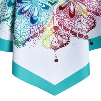 Kaufen Bohemian Swimsuit Floral Plaid Print Cinched Tummy Control Tankini Swimwear. Bild