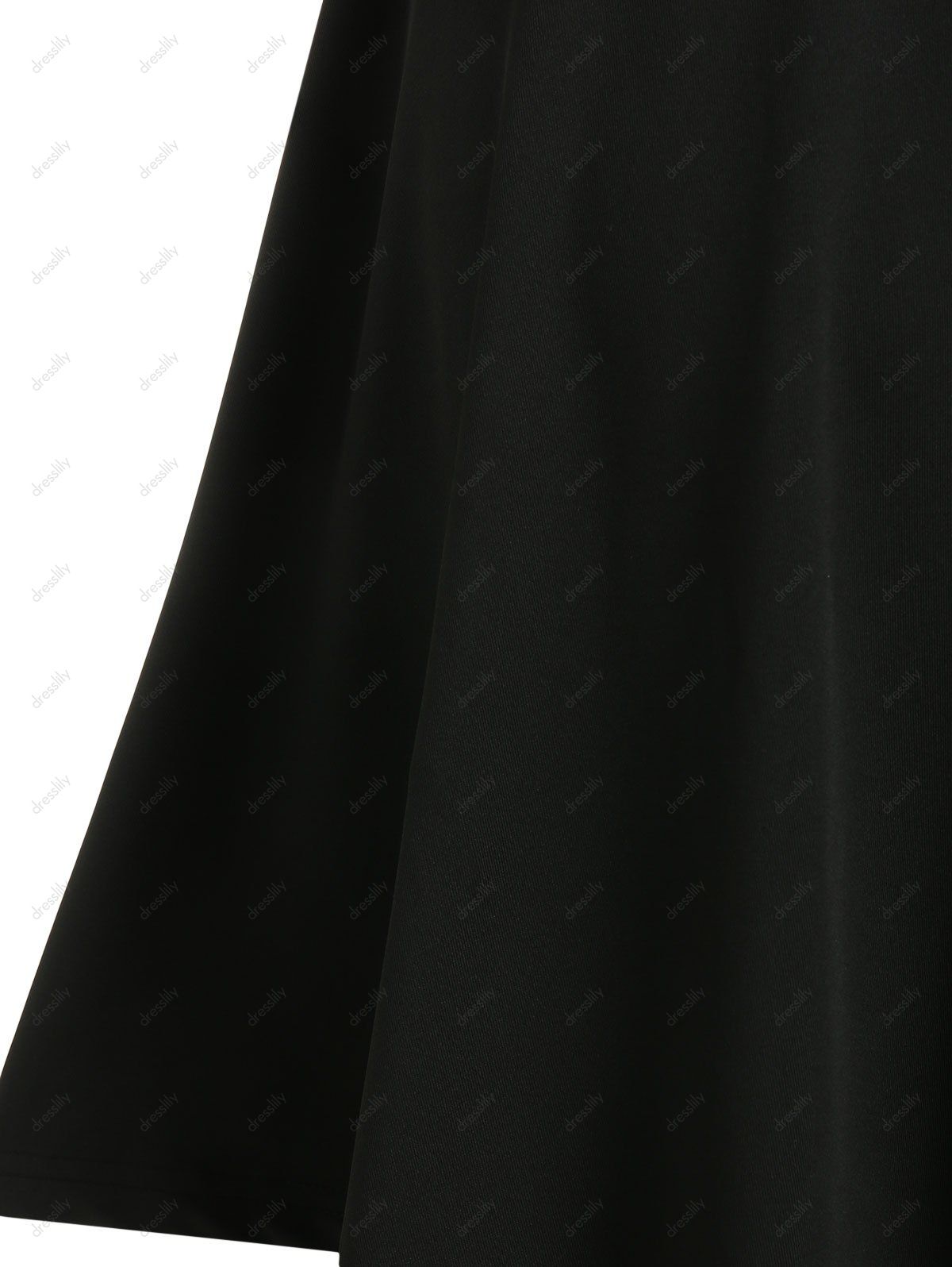 Mini Robe à Bretelles à Broderie Florale - Noir M