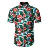 Chemise Boutonnée Fleur et Cactus Imprimés - multicolor A M
