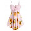 Débardeur Tournesol à Bretelle de Grande Taille avec Nœud Papillon - Rose Cochon 4X