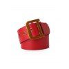 D-shaped Alloy Buckle PU Leather Belt - RUBY RED 