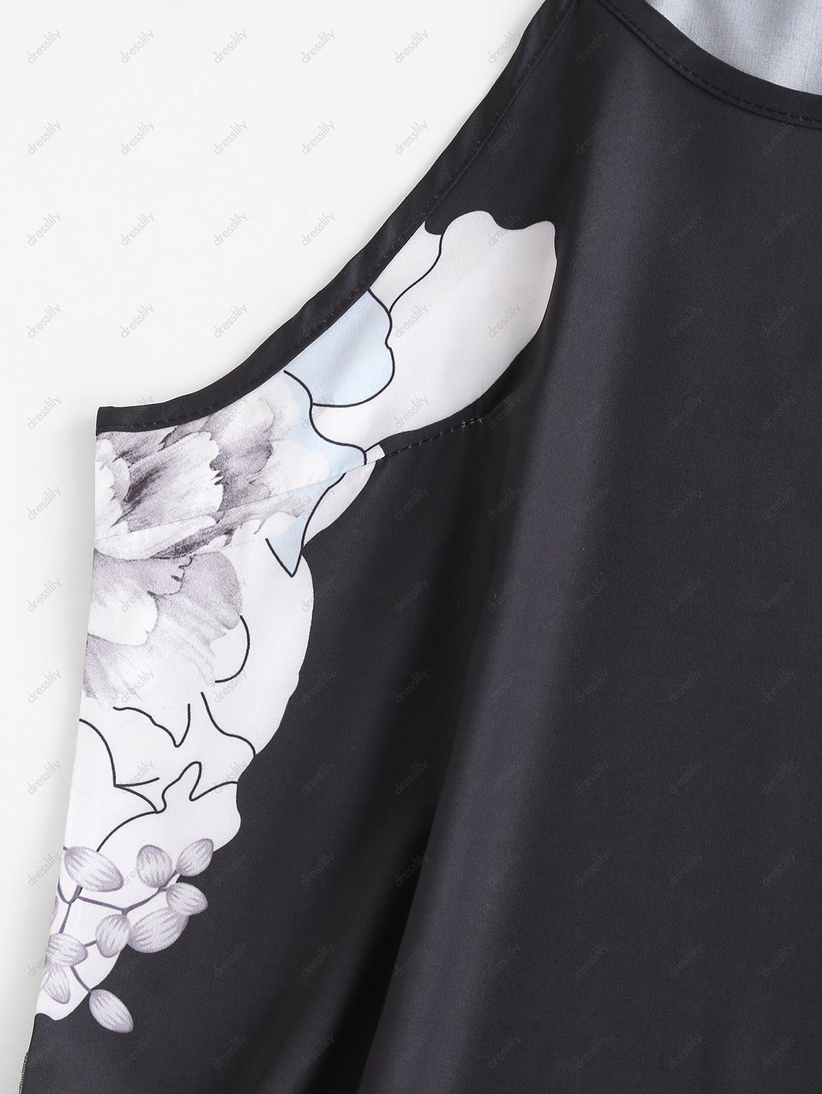 Robe Trapèze Florale - Noir XL