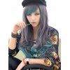 Long Gradient Body Wave Side Bang Synthetic Wig - MACAW BLUE GREEN 