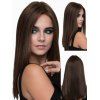 Middle Part Long Silky Straight Heat Resistant Synthetic Wig - COFFEE 