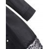 Lace Panel Satin Sleep Shirt Dress - BLACK M