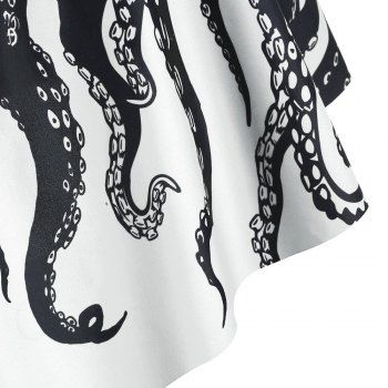Gothic Tummy Control Swimsuit Octopus Cut Out Crisscross Tankini Swimwear
