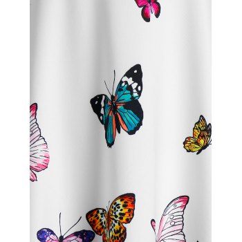

Plus Size Empire Waist Backless Butterfly Print Tank Top, Multicolor