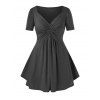 T-shirt Noué Grande Taille - Gris Ardoise Foncé 4X