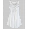 Débardeur Chiné en Dentelle Insérée de Grande Taille - Blanc Lait 5X