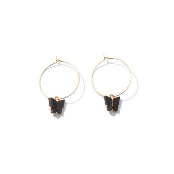 

Acrylic Butterfly Hoop Earrings, Black