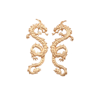 Kaufen Carved Dragon Pattern Stud Earrings. Bild