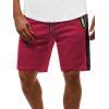 Contrast Color Zip Pockets Casual Shorts - Rouge 2XL