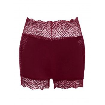 

Lace Insert Skinny Short Leggings, Red wine