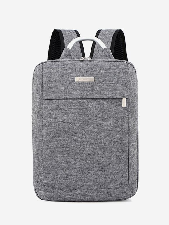 Solid Color Large Capacity Laptop Backpack - GRAY 