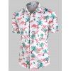 Chemise Palmier Dinosaure Imprimé Hawaï à Manches Courtes - multicolor XL