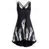 Débardeur d'Halloween Long Main Squelette à Bretelle de Grande Taille - Noir 5X