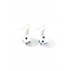 Boucles d'Oreilles Pendantes en Résine Motif de Dés - Blanc 